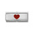 Classic Silver Engravable Red Heart Double Charm