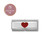 Classic Silver Engravable Red Heart Double Charm