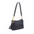 Saffron Double Zip Shoulder Bag - Black