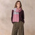 Fia Ribbed Knit Stripe Scarf - Rose