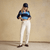 Striped Cotton Cable Knit Rugby Jumper