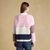 Colour Block Long Sleeve Cotton Collared Rugby Deckshirt
