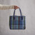 Bridget Tweed Tote Bag Green/Navy Check_10001