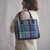 Bridget Tweed Tote Bag Green/Navy Check_10003