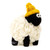 Erin Knitwear Mountain Black Face Stand Sheep Bobble Hat Mustard_10001