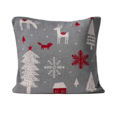 Deer Knitted Red Throw | Kilkenny Design