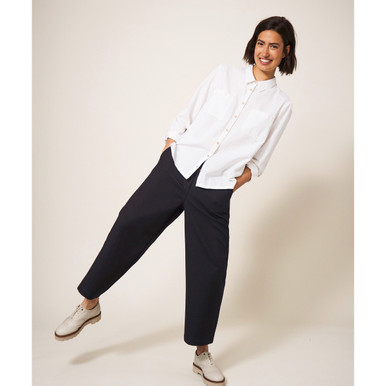 White Stuff Belle Wide Leg Crop Trousers Black Kilkenny Design