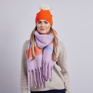 Drew Hat & Scarf Set Cable - Cream | Kilkenny Design display picture 1