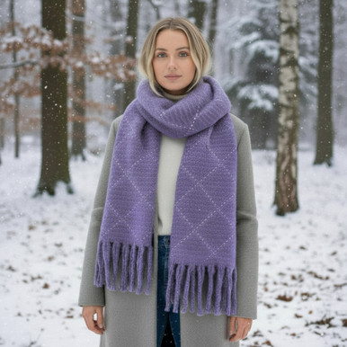 Danni Oversized Supersoft Scarf - Purple | Kilkenny Design