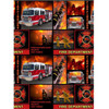 9945 Fire Fighter Block Print