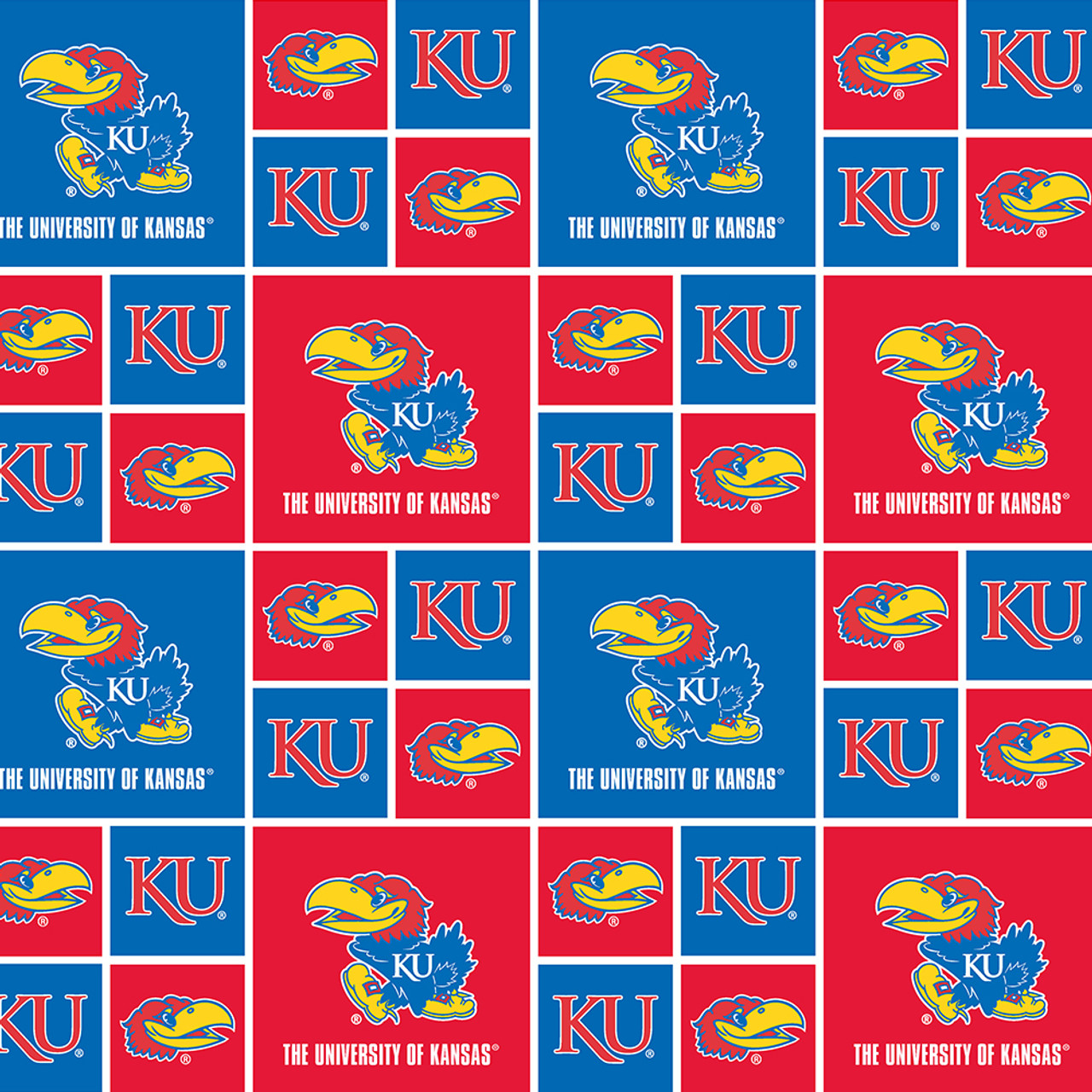 NCAA Kansas Jayhawks Box Allover Cotton NCAA Boxes 020 Kansas Jayhawks ncaa-kansas-jayhawks-box-allover-cotton-ncaa-boxes-020-kansas-jayhawks