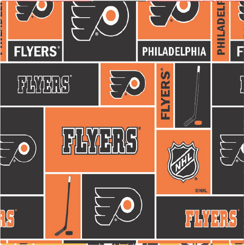 NHL | Philadelphia Flyers Small Scale Box Allover Cotton