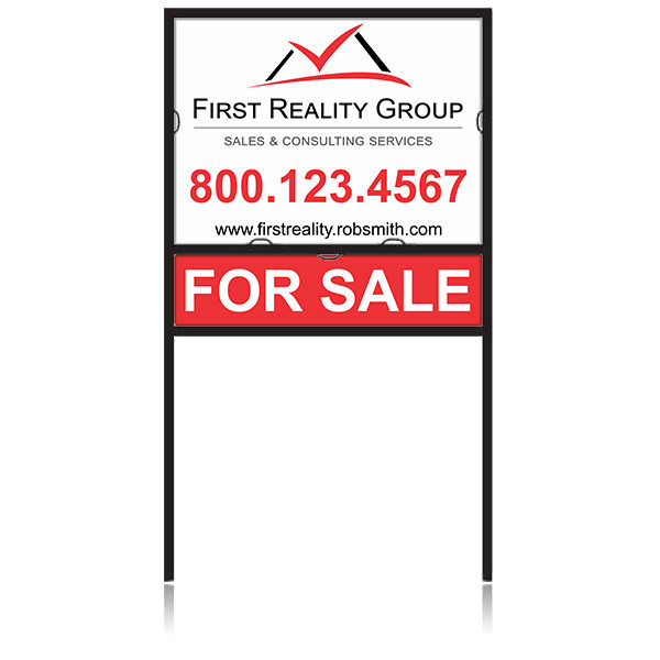Metal Yard Sign Frame with Rider 24