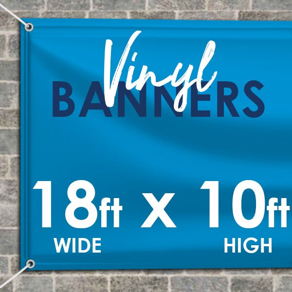 18' x 10' Banner Custom Printed on Vinyl