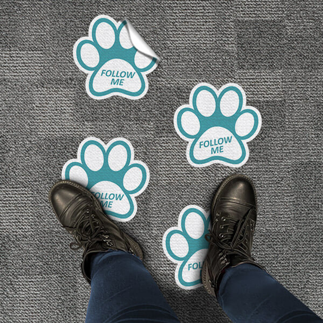 Custom Printed Social Distancing Stickers for Carpets