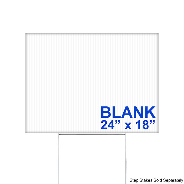 200 Pack White Corrugated Plastic Yard Signs, 18x24 Inches, 4mm Thick, USA Made, Blank Bundles