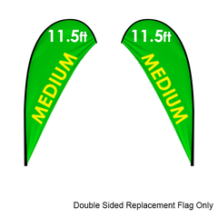 Medium tear drop double sided replacement flag banner