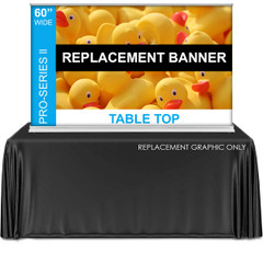 60" wide LITE pro series tabletop retractable replacement banner