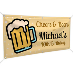 Cheers to beers birthday banner