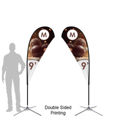 Medium double sided teardrop flag with xbase