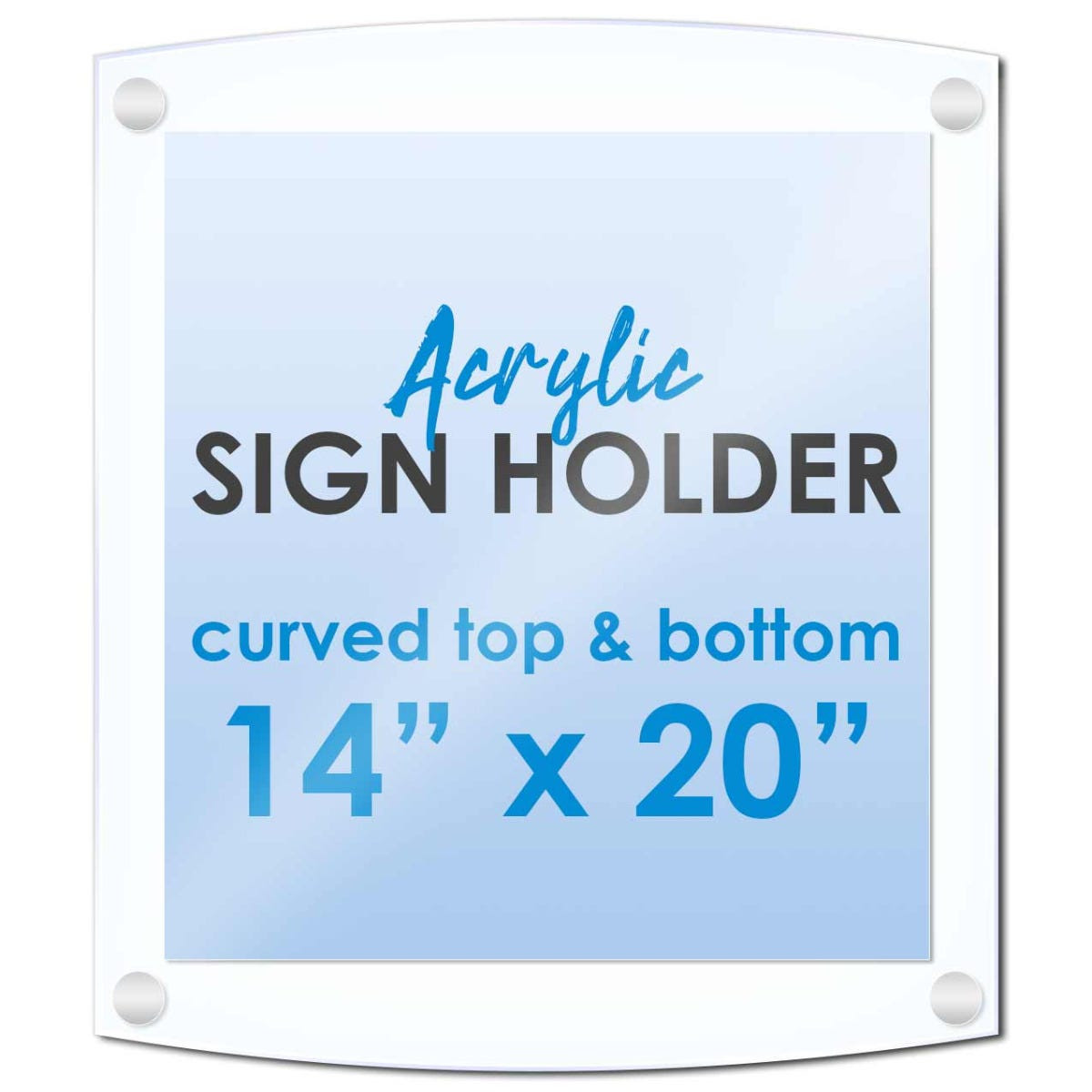 Acrylic Wall Standoff Sign Holder 14 x 20