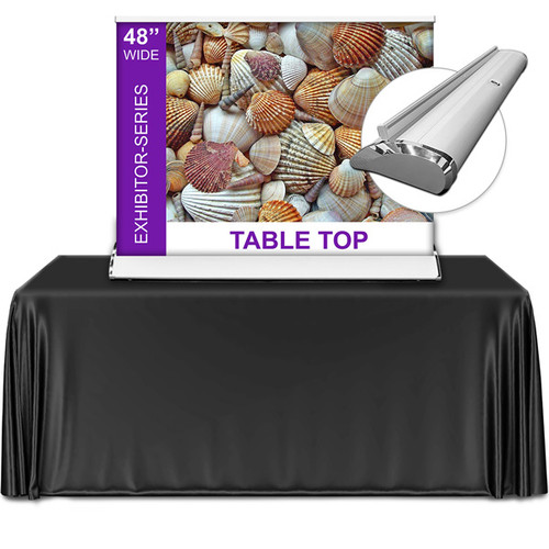 48" wide Exhibitor Series Tabletop Retractable with Printed Graphic