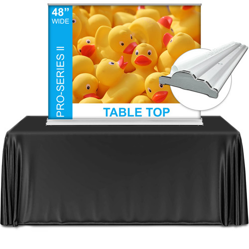 48" wide LITE pro series tabletop retractable banner stand