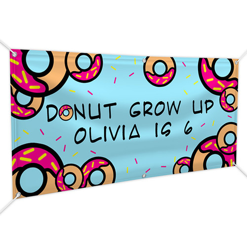 Donut Grow Up Birthday Banner