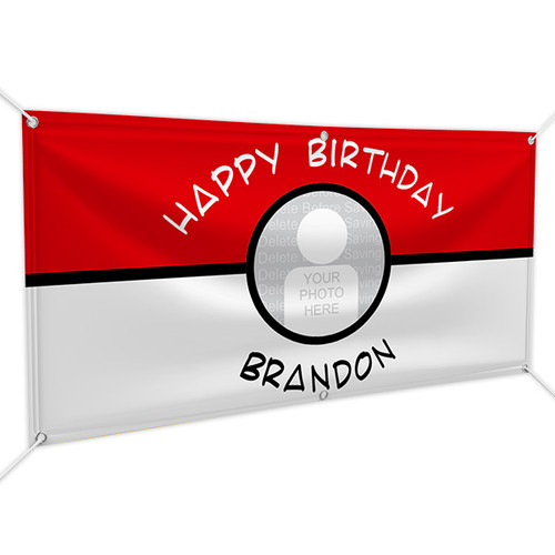 Red & Black Photo Birthday Banner