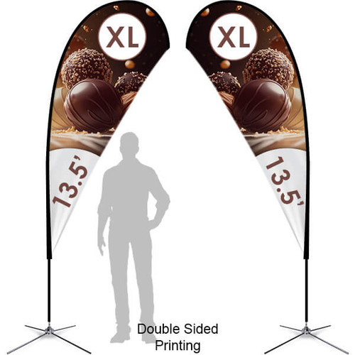 XL Teardrop flag with spike base double sided printing