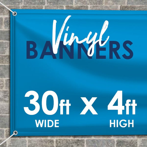 30' x 4' custom printed vinyl banner hem and grommets
