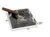 Square Black "Zebra" Marble Four Cigar Ashtray