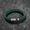 Green Octagon Click Pelle Double Wrap Leather Bracelet