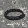 Chelsea Black Leather Rigid Bracelet