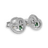Viper Cufflinks Palladium & Green Enamel