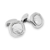 Octagon Cufflinks White Bronze & White Mother Of Pearl