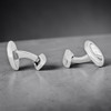 Octagon Cufflinks White Bronze & White Mother Of Pearl