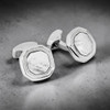 Octagon Cufflinks White Bronze & White Mother Of Pearl