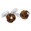 Sterling Silver Knot Cufflinks With Tiger Eye