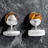 Sterling Silver Knot Cufflinks With Tiger Eye
