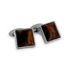 Titanium Classic Cufflinks With Red Tiger Eye