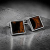 Titanium Classic Cufflinks With Red Tiger Eye