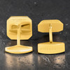 Signature Octo Cufflinks Gold Plated Silver With Onyx