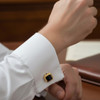 Signature Octo Cufflinks Gold Plated Silver With Onyx