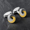 Tri-Colour Mobius Knot Cufflinks In Sterling Silver