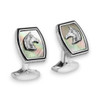 Tonneau Ascot Horse Cufflinks With Black Mother Of Pearl