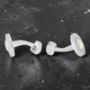 Cable Oval Cufflinks Sterling Silver Mother of Pearl