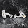 Quadrato Gear Cufflinks With Silver & Black Enamel Palladium Plated