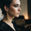Long Gold Bone Shaped Earrings