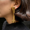 Long Gold Bone Shaped Earrings